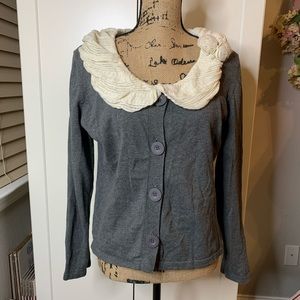 Chadwicks Cardigan Sweater with Fluffy Collar